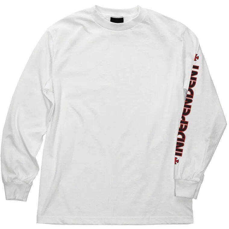 Independent Bar Cross Long Sleeve T Shirt - White