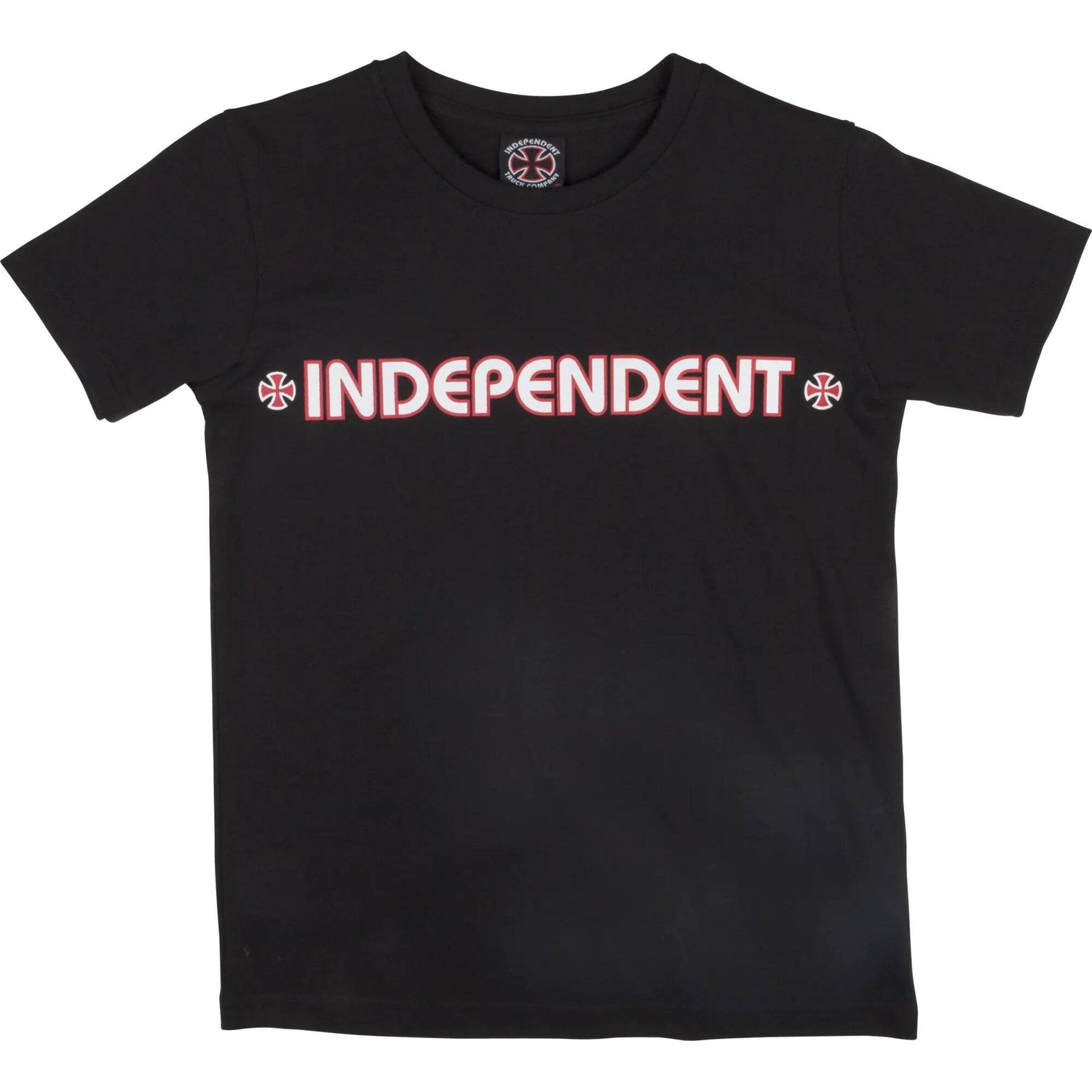 Independent Bar Cross Kids T Shirt - Black Yth MED