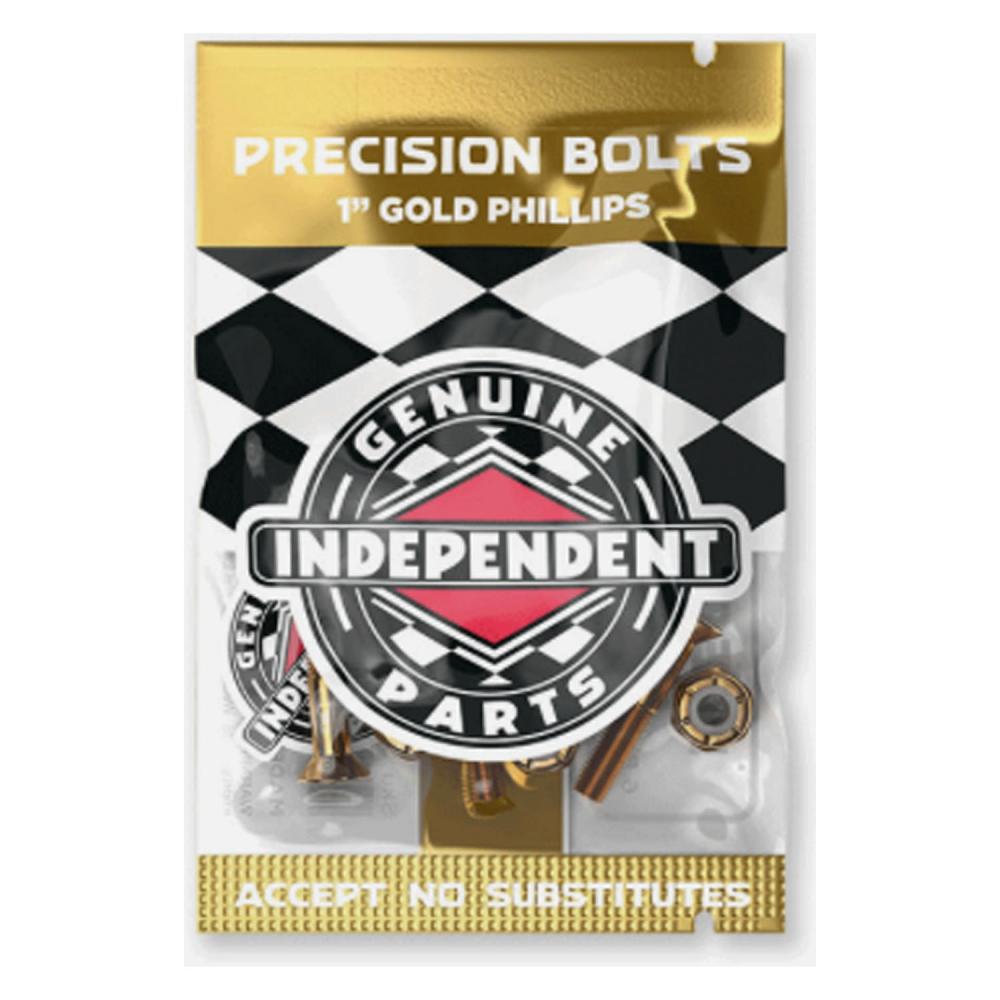 Independent Phillips Skateboard Truck Bolts - Black/Gold 1"
