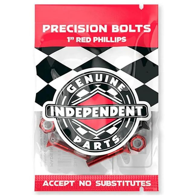 Independent Phillips Skateboard Truck Bolts - Black/Red 1"
