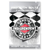 Independent Phillips Skateboard Truck Bolts - Black/Silver 1"
