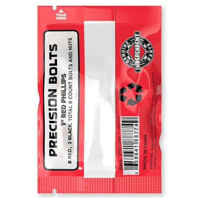 Independent Phillips Skateboard Truck Bolts w/Tool - Red/Black 1"