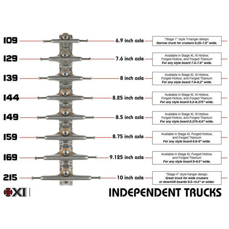 Independent Mid Skateboard Trucks - Silver 139mm