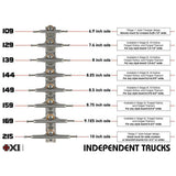 Independent Mid Skateboard Trucks - Silver 129mm