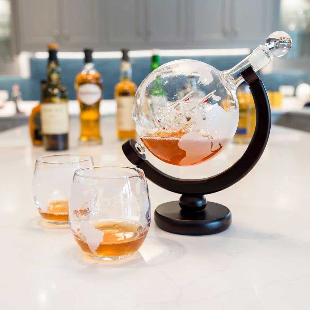 Ingenious Globe Decanter w/ Glasses Set
