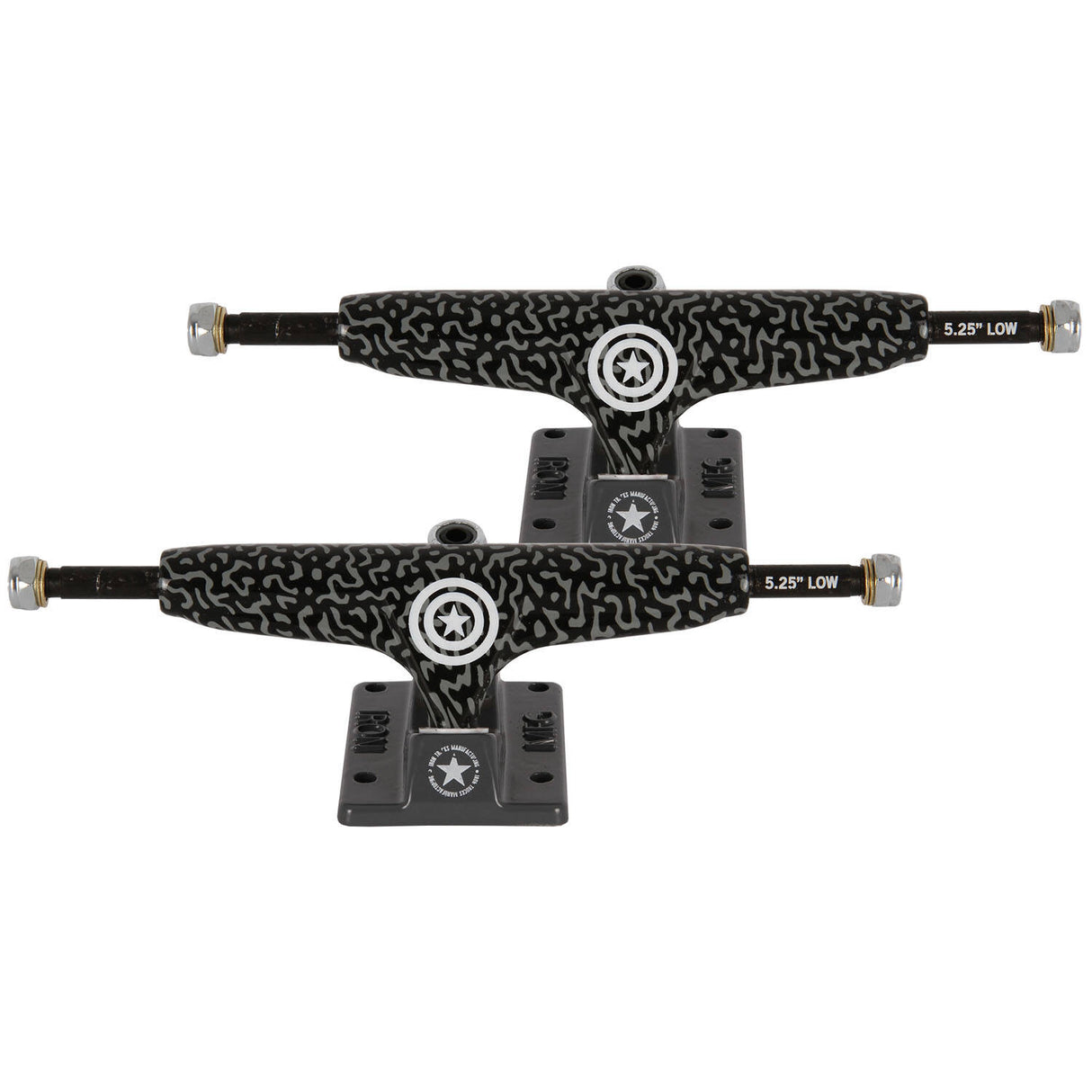 Iron Skateboard Trucks - Low Black 5.25''