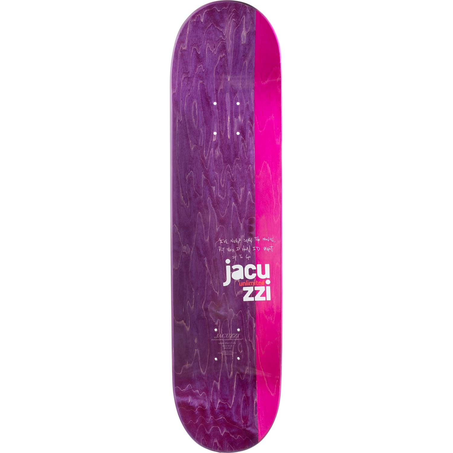 Jacuzzi Unlimited Hot Dog Heaven Skateboard Deck - Berry 8.25"