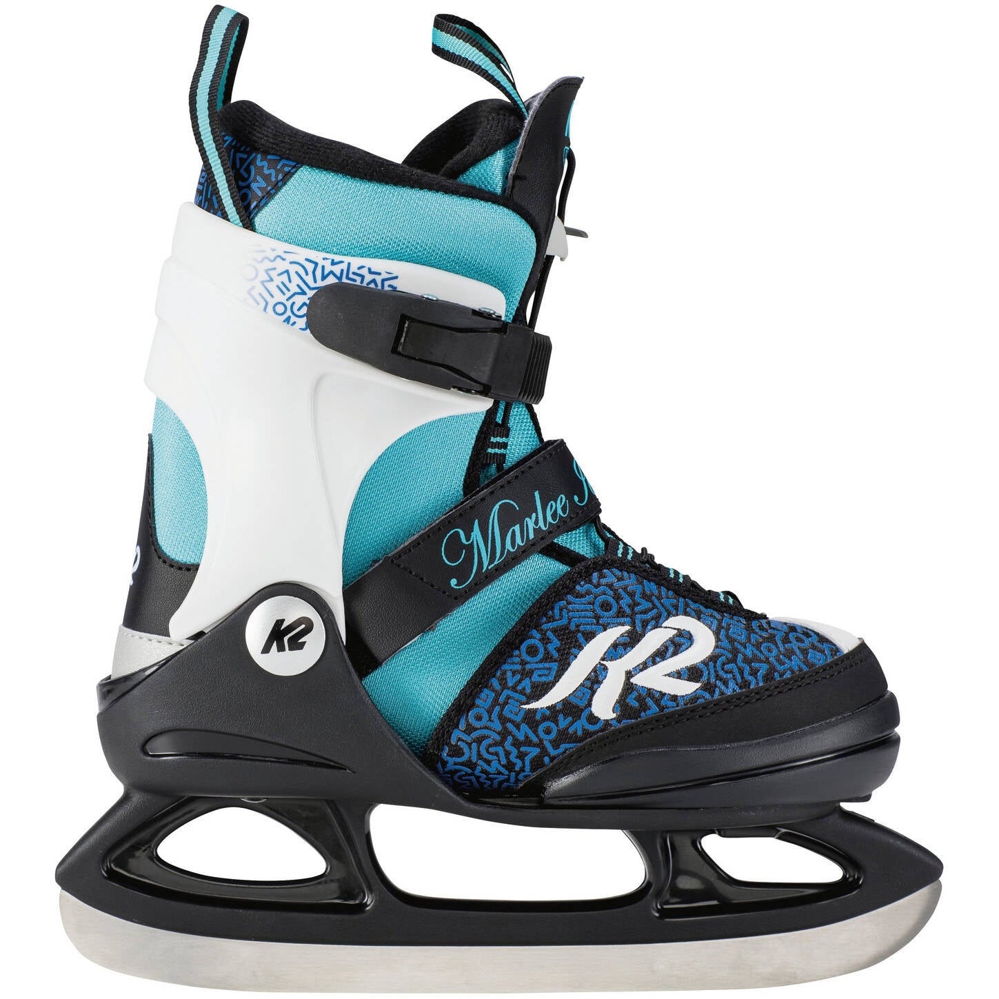 K2 Marlee Ice Adjustable Ice Skates - Black/Blue Small