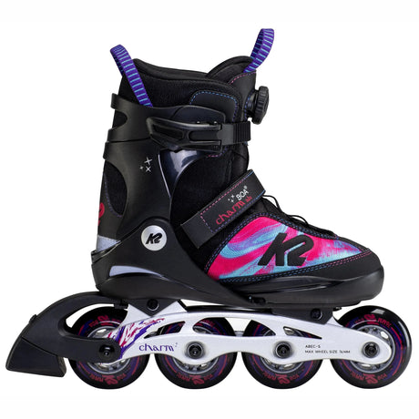 K2 Charm Boa Alu Adjustable Inline Skates - Black/Purple