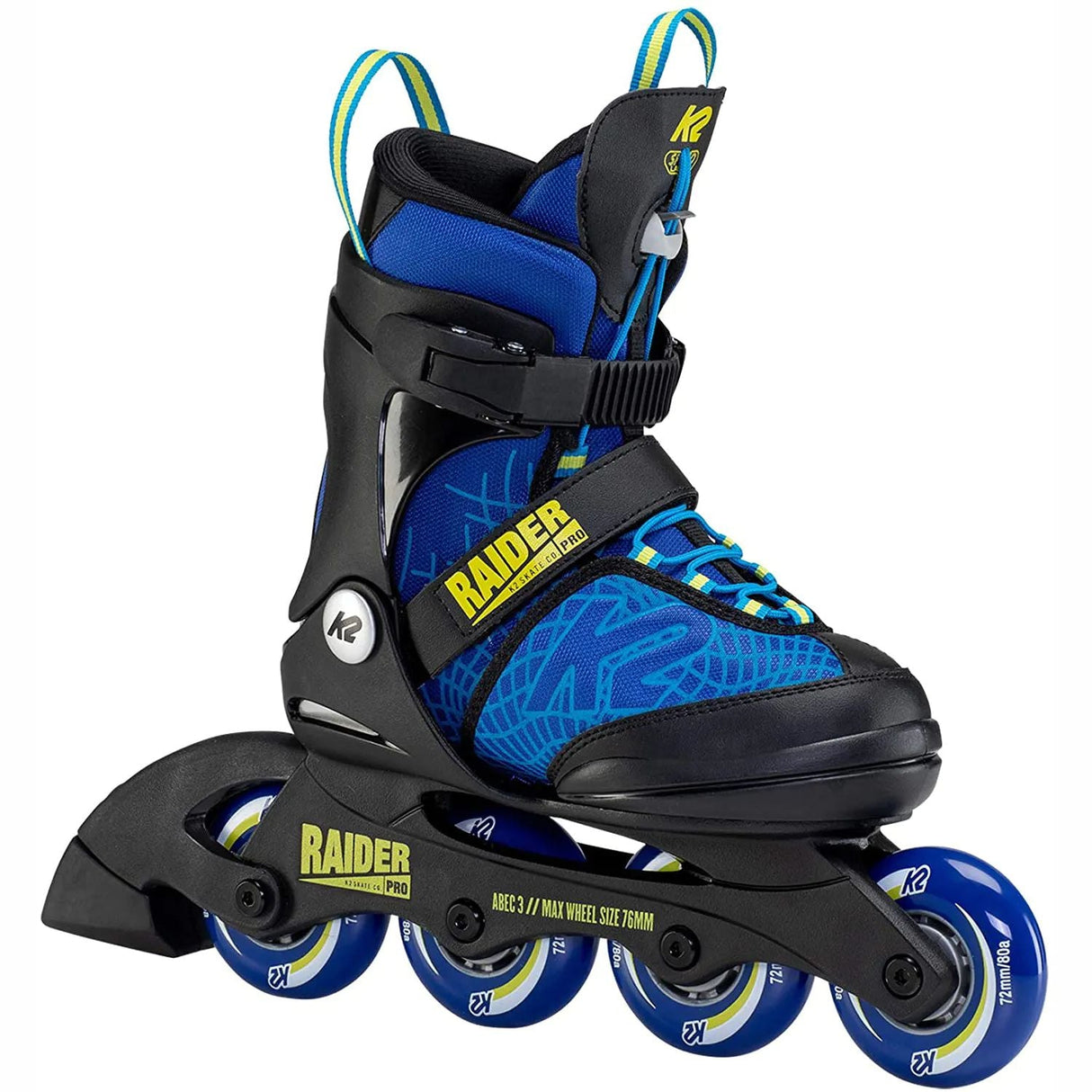 K2 Raider Pro Adjustable Inline Skates - Blue/Yellow