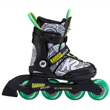 K2 Raider Splash Adjustable Inline Skates - Black/Green