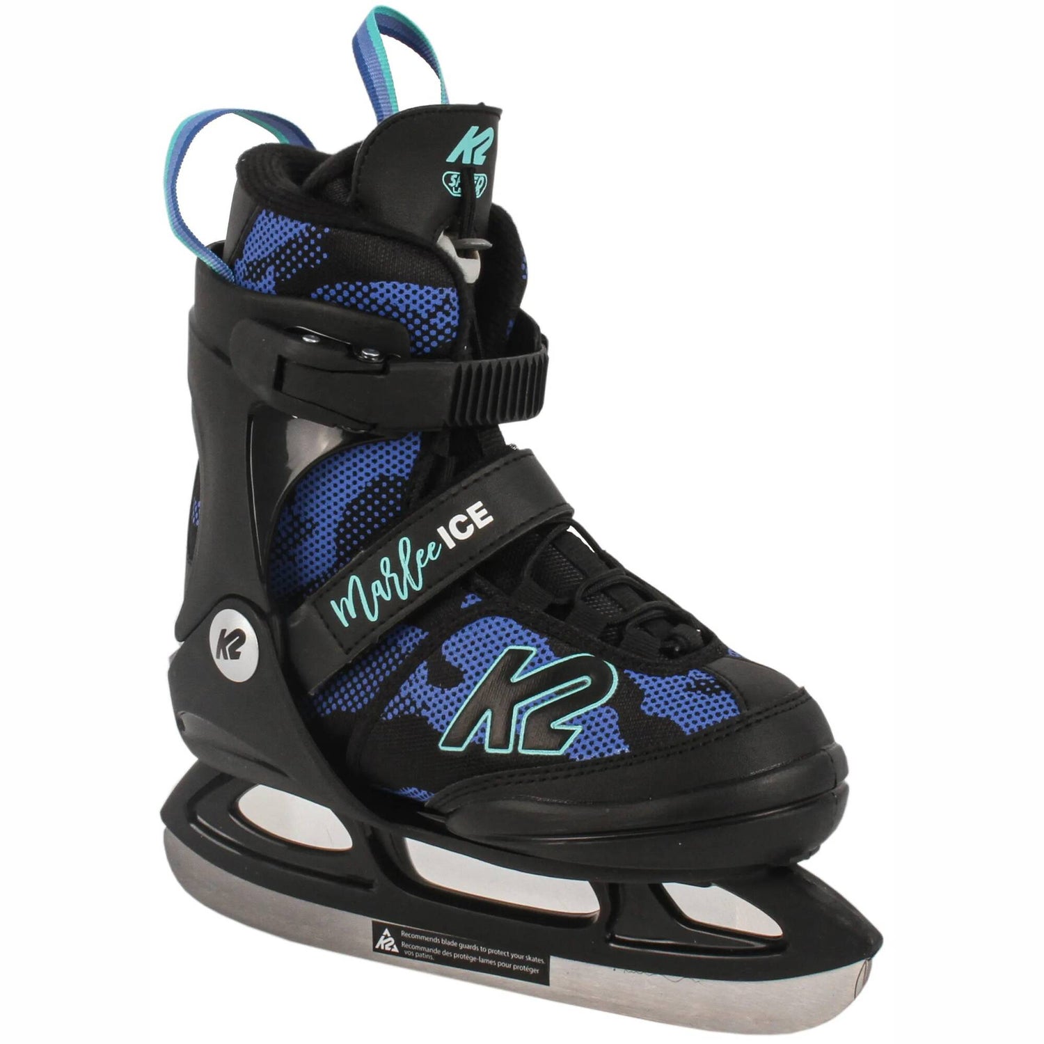 K2 Marlee Ice Adjustable Ice Skates - Black/Blue Medium