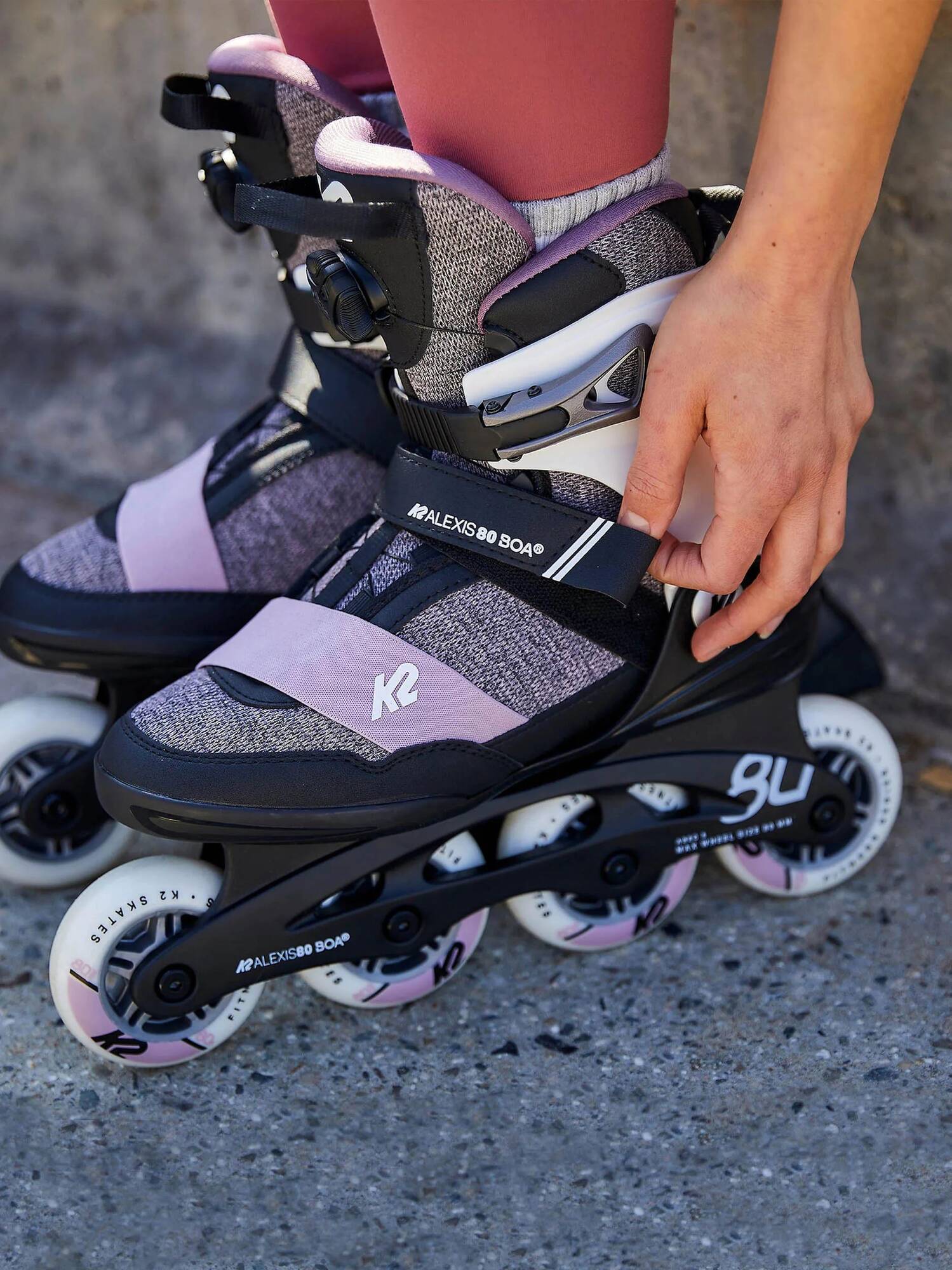 K2 Alexis 80 Boa Inline Skates- Purple/Black/White