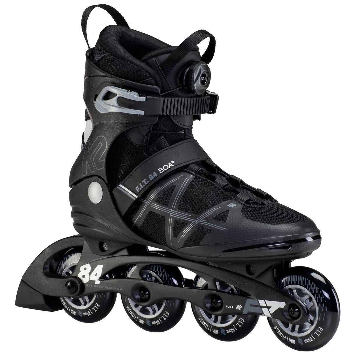 K2 F.I.T. 84 Boa Inline Skates - Black/Silver