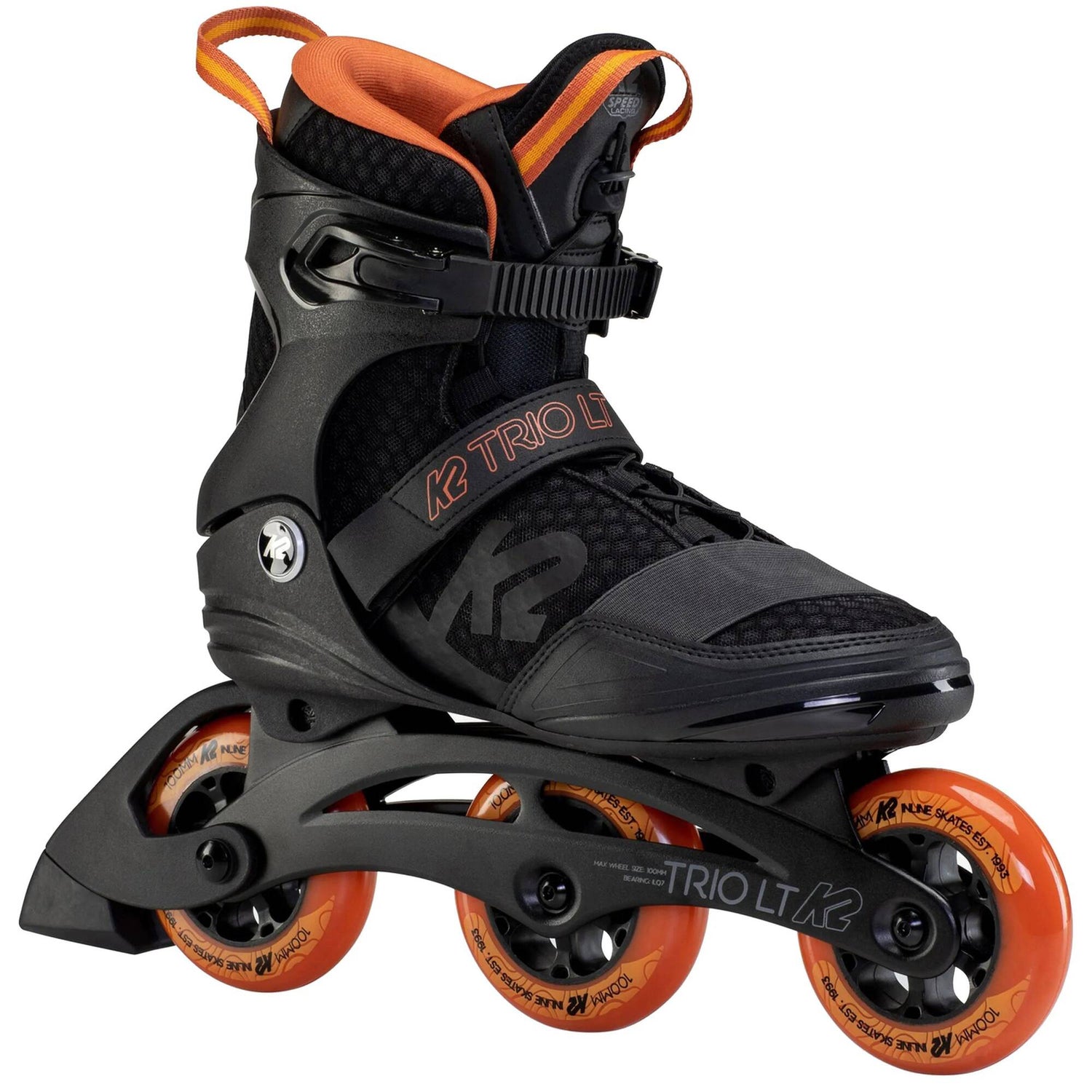 K2 Trio LT 100 M Inline Roller Skates - Black/Orange