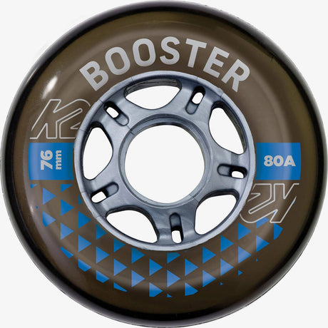K2 Booster 80a Inline Skate Wheels 76mm - Brown/Blue