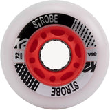 K2 Strobe 85a Inline Skate Wheels White/Red (2 Pack) - 72mm