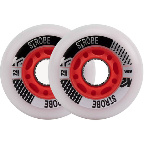 K2 Strobe 85a Inline Skate Wheels 72mm - White/Blue