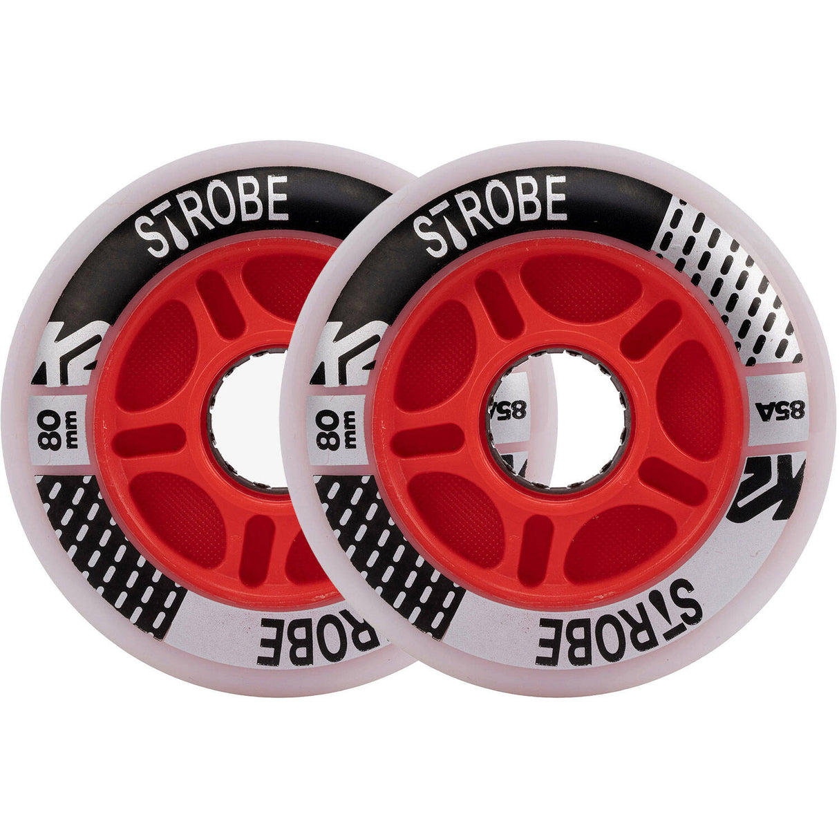 K2 Strobe 85a Inline Skate Wheels 80mm - White/Blue