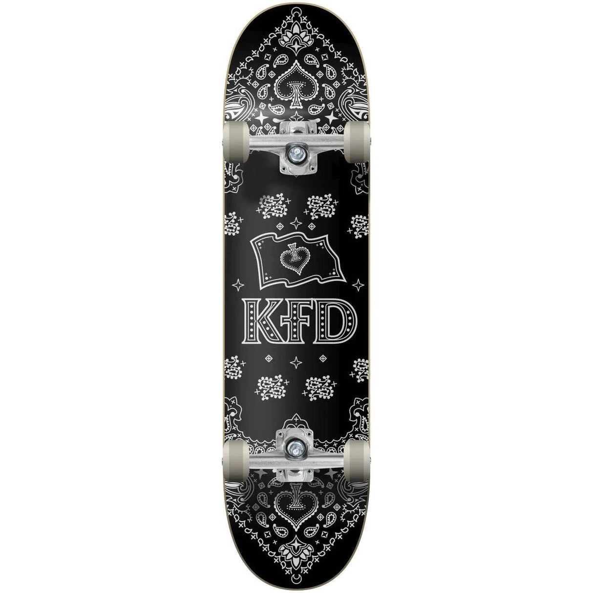 KFD Bandana Complete Skateboard - Black 8''
