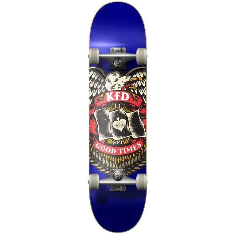 KFD Badge Young Guns Complete Skateboard - Navy 7.75''