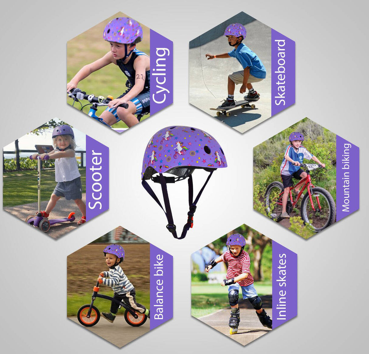 Kiddimoto Matte Unicorn Helmet