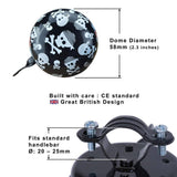 Kiddimoto Bicycle Bell - Skullz, Large