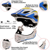 Kiddimoto Ikon Full Face 2-in-1 Helmet - Blue/White