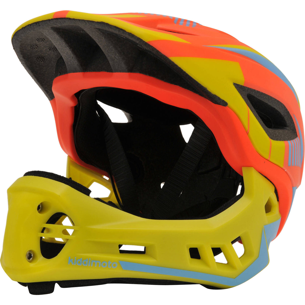 Kiddimoto Ikon Full Face 2-in-1 Helmet - Orange/Yellow
