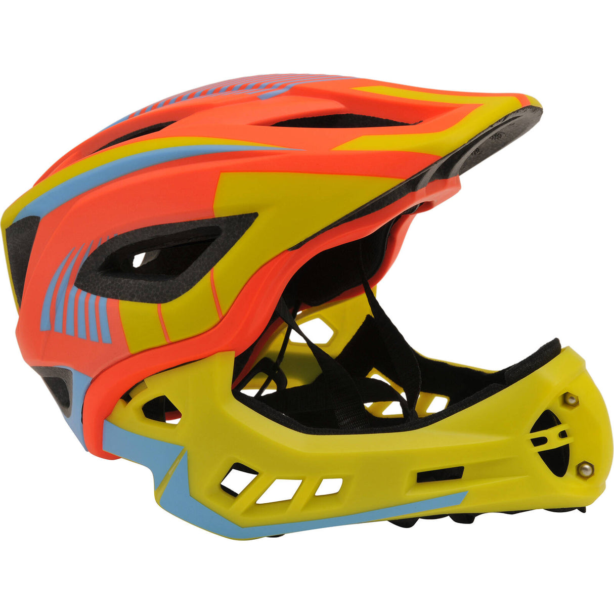 Kiddimoto Ikon Full Face 2-in-1 Helmet - Orange/Yellow