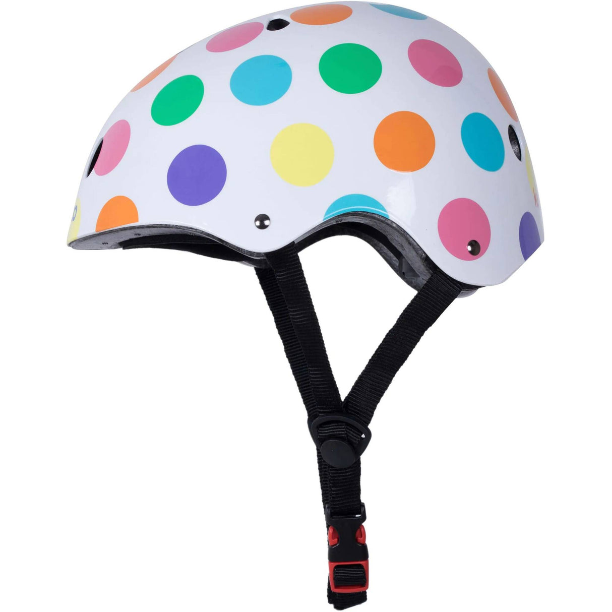 Kiddimoto Pastel Dotty Helmet - White/Multi