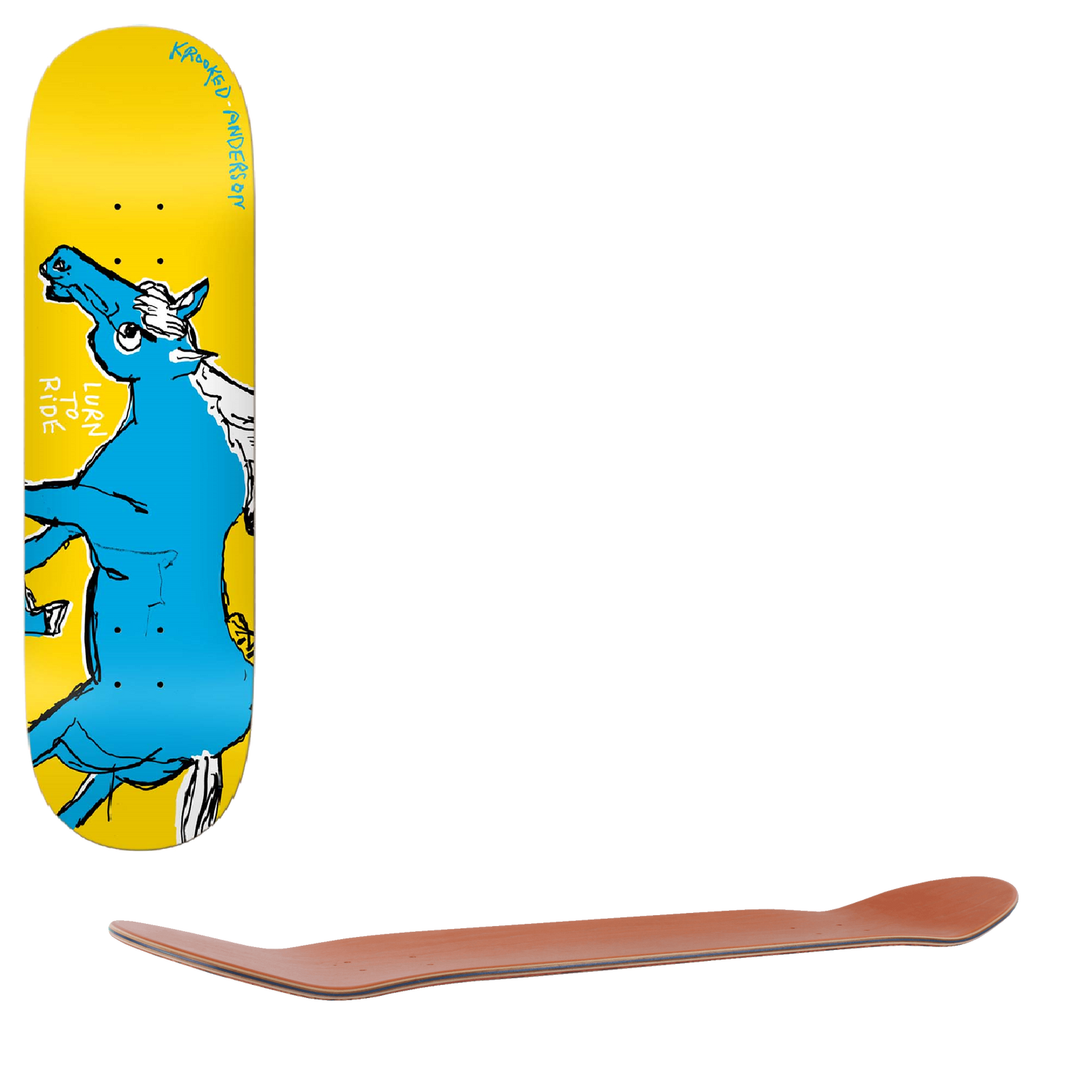 Krooked Lurn to Ride Skateboard Deck - Manderson 8.5"
