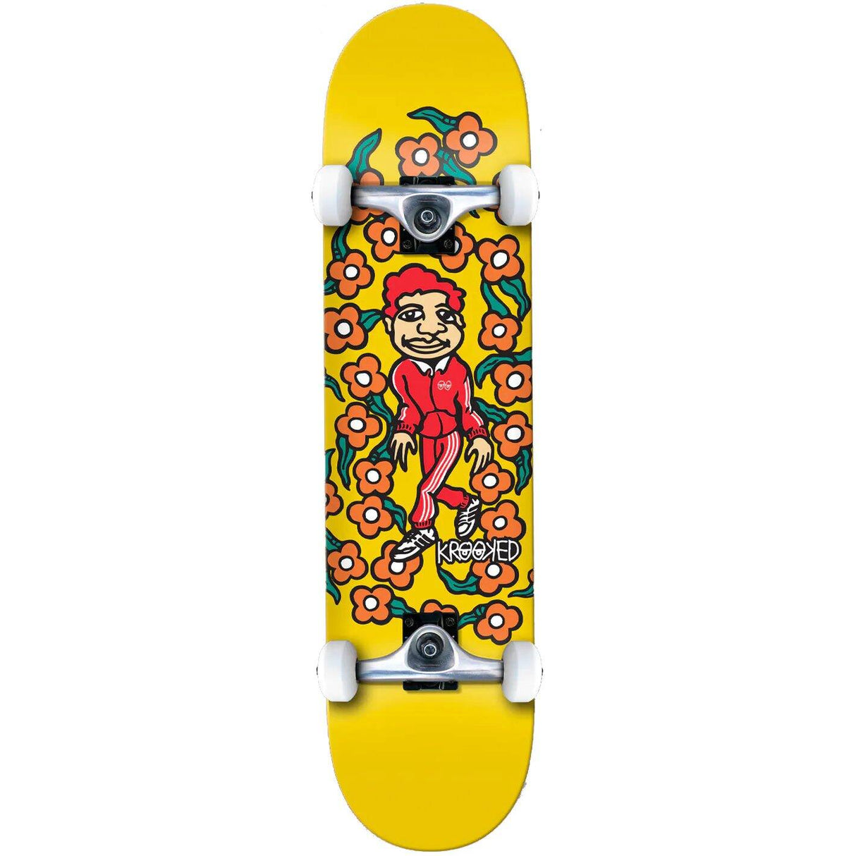 Krooked Classic Sweatpants Complete Skateboard - Yellow 7.3''