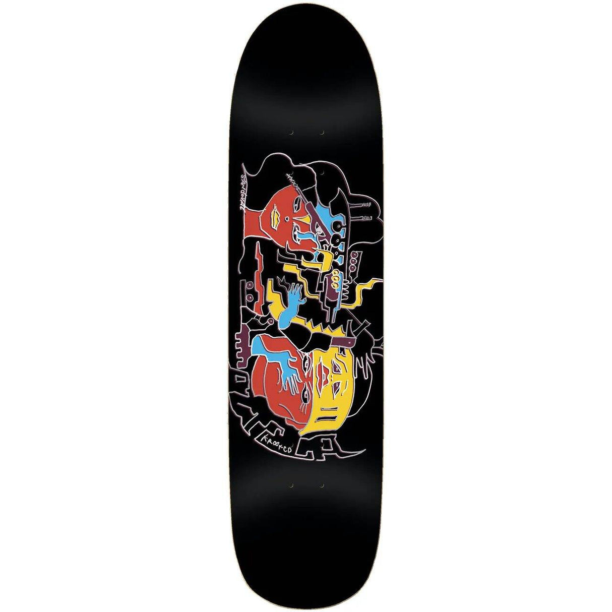 Krooked Sandoval Azteca Pro Skateboard Deck - Black 8.25''
