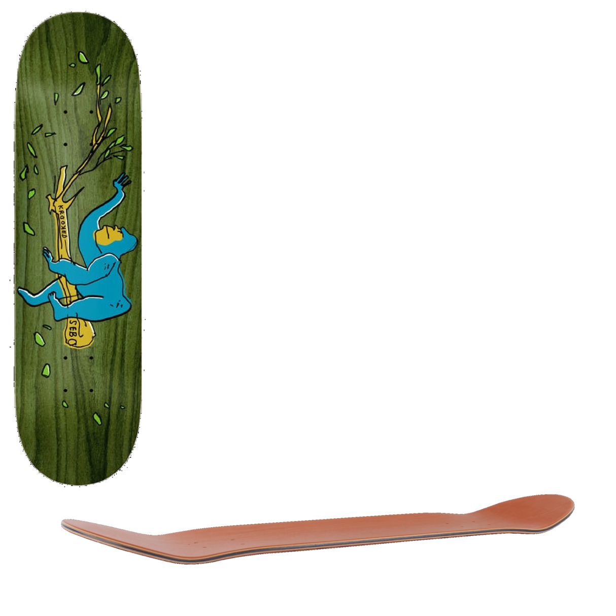 Krooked Sebo Lounging Pro Skateboard Deck - Multi 8.06''