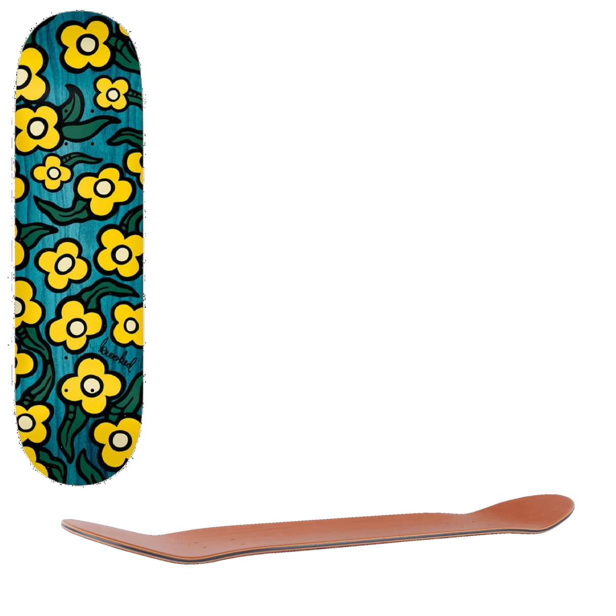 Krooked Team Wild Style Flowers Skateboard Deck - Multi 7.75''