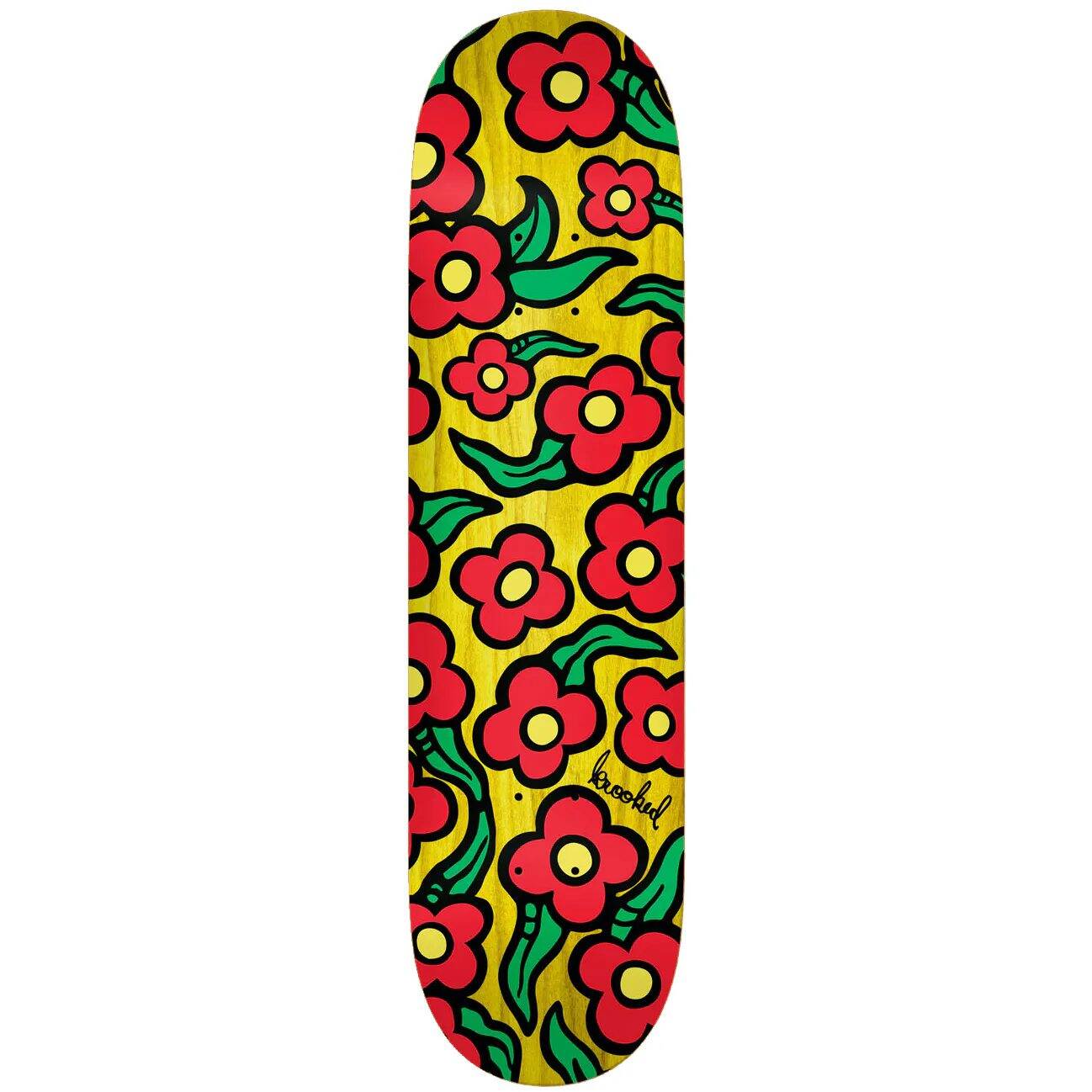 Krooked Team Wild Style Flowers Skateboard Deck - Multi 8.25''