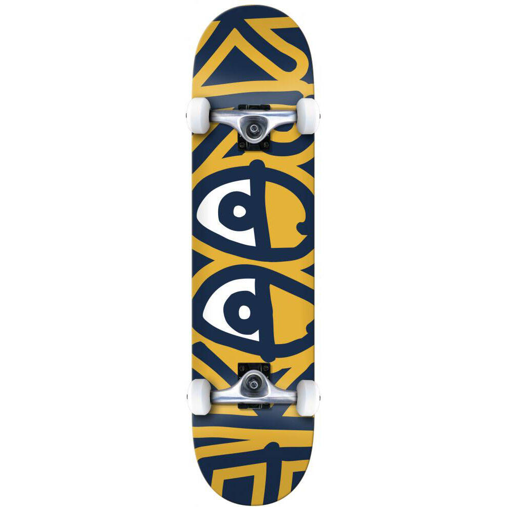 Krooked Team Big Eyes Complete Skateboard - Blue/Yellow 8.25"