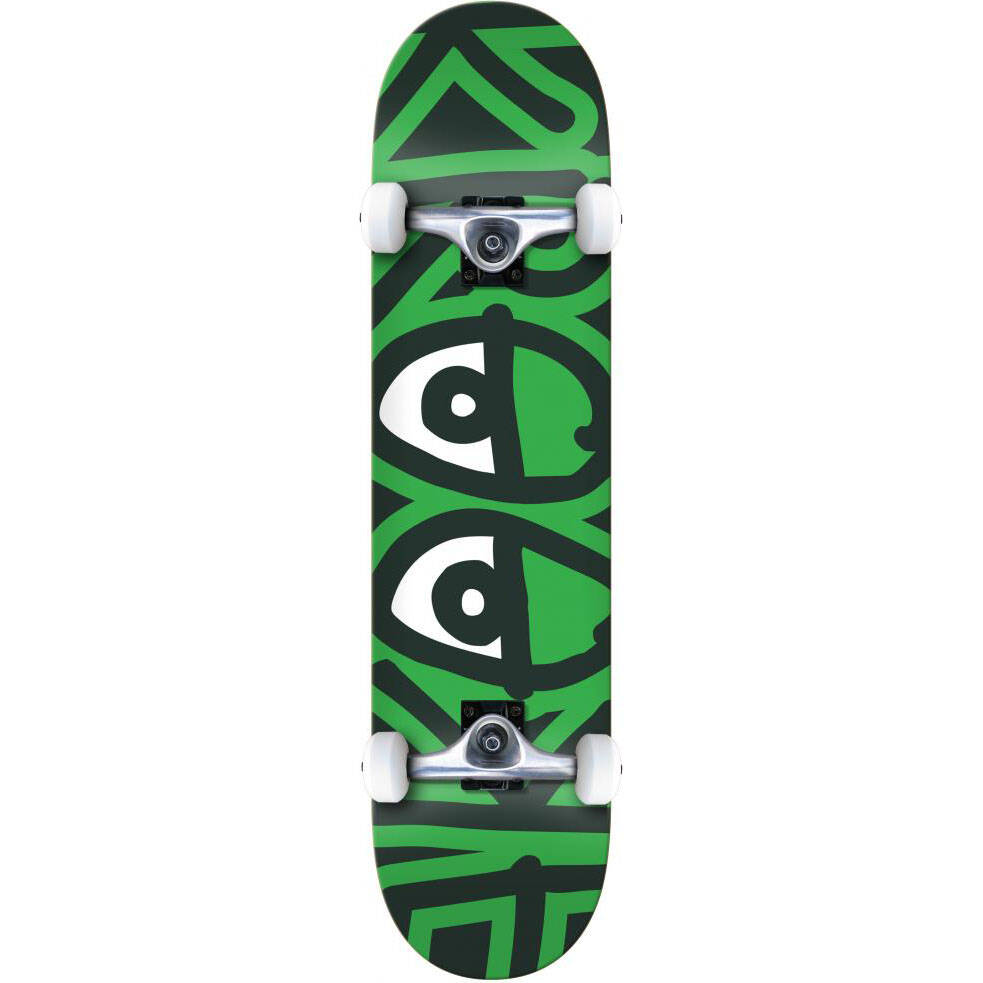 Krooked Team Big Eyes Complete Skateboard - Green/Black 8"