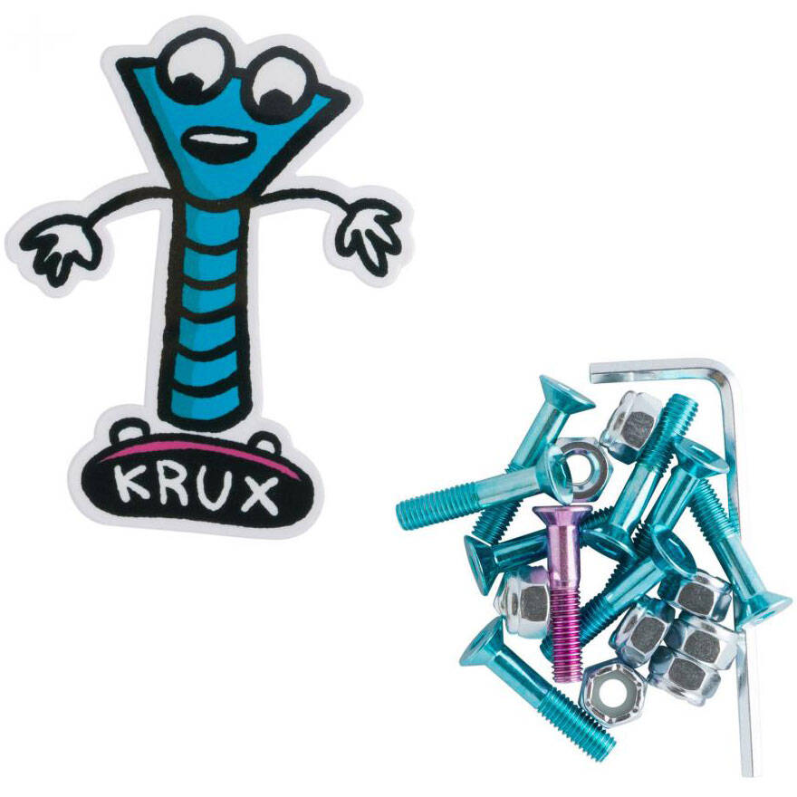 Krux Krome Allen Skateboard Truck Bolts - Blue 1"