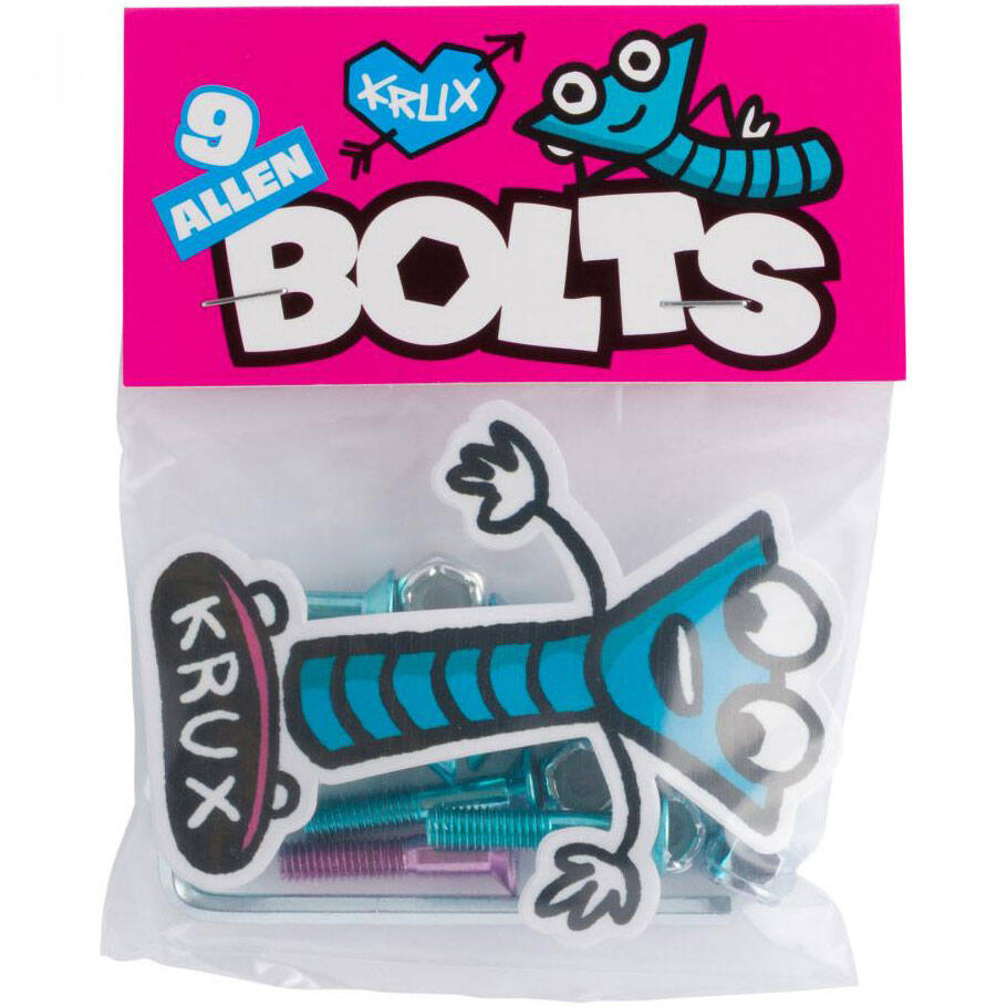 Krux Krome Allen Skateboard Truck Bolts - Blue 1"