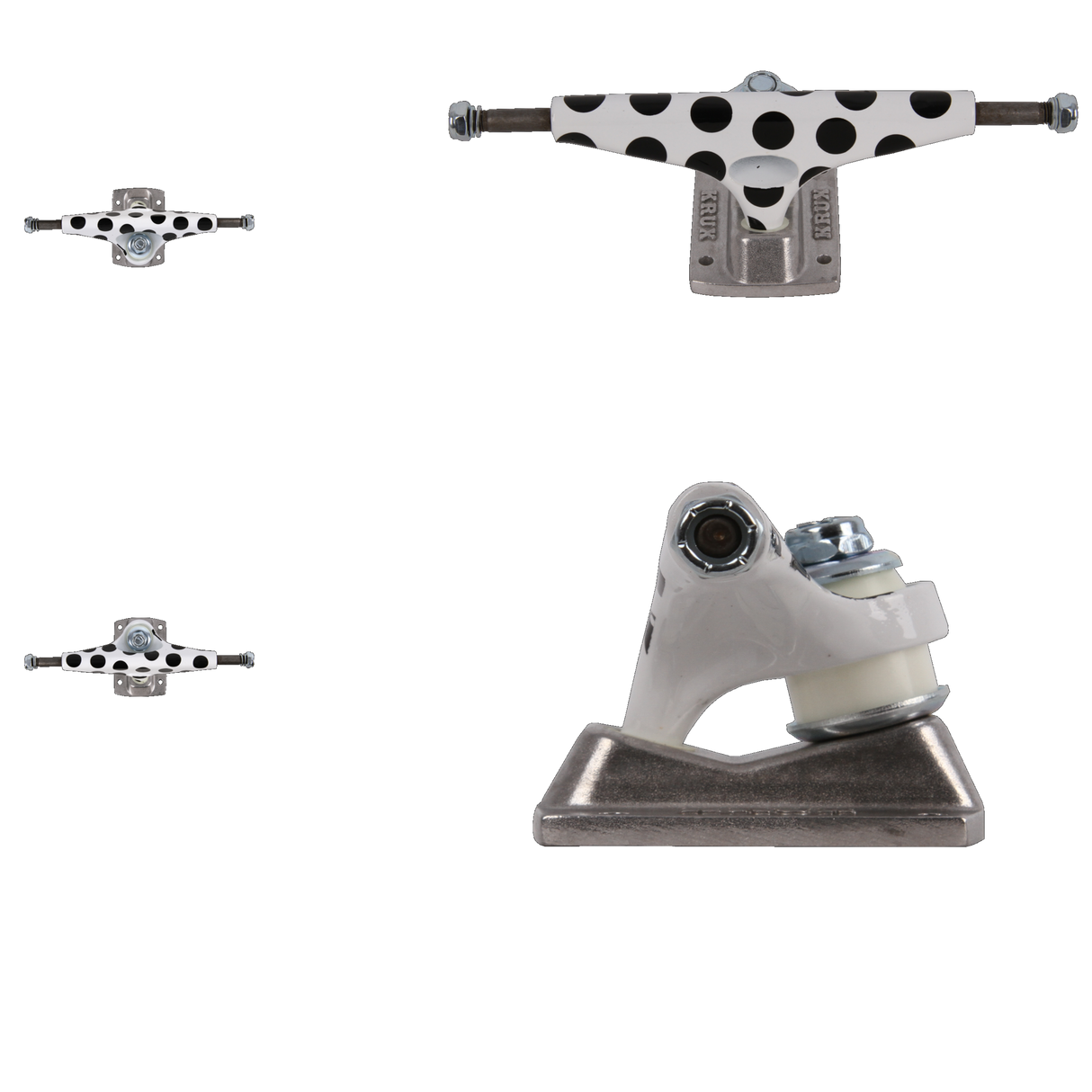Krux Polka Dot Skateboard Trucks - Black/White 8.25''