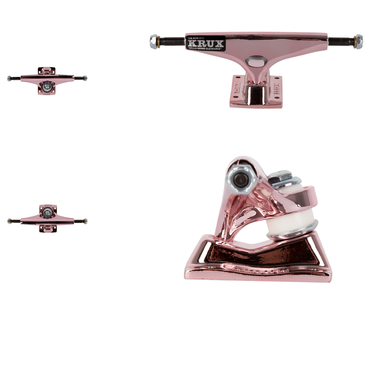 Krux K5 Krome Hint of Rose DLK Skateboard Trucks - Gold 8.25"
