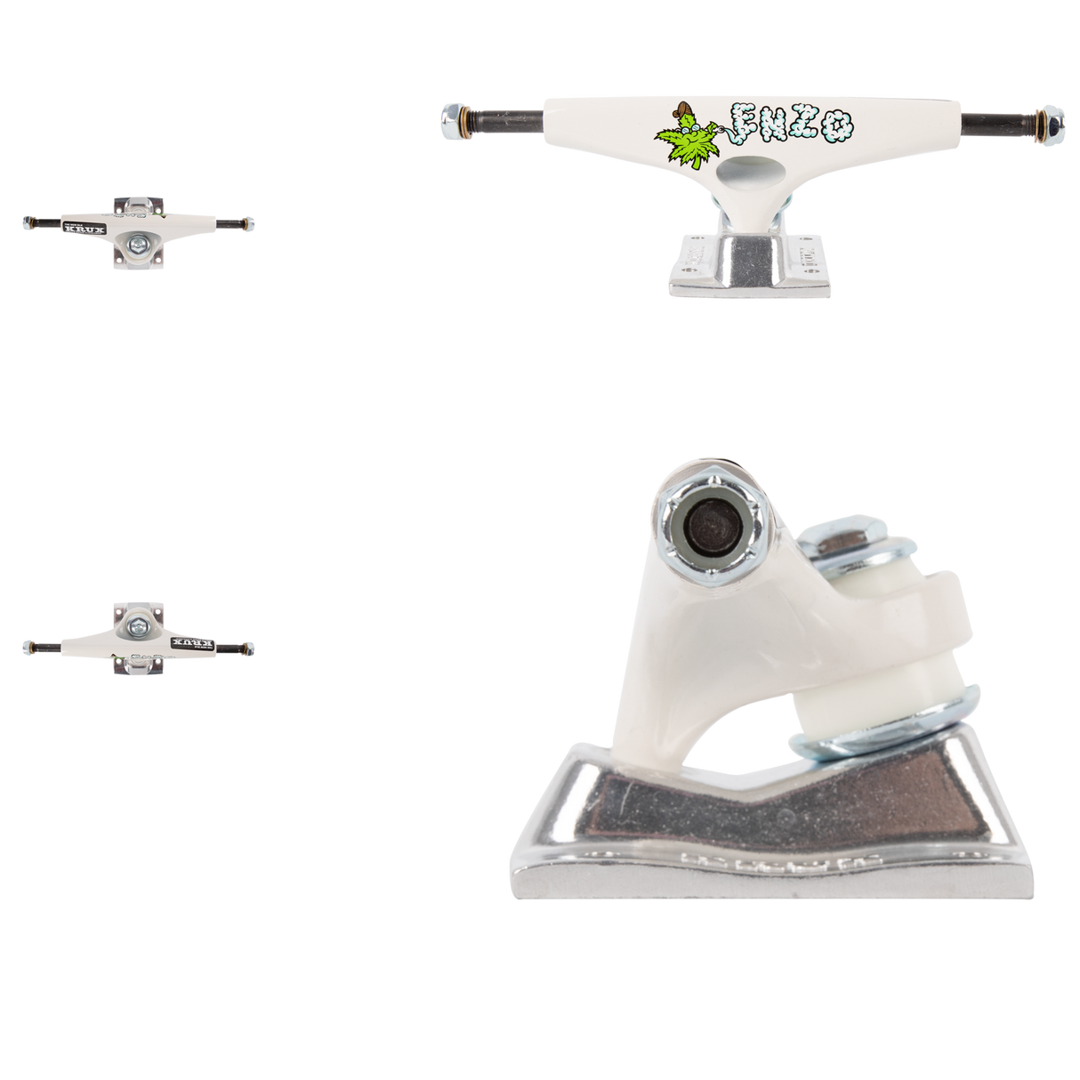 Krux Enzo Cautela K5 DLK Pro Skateboard Trucks - White/Silver 8"