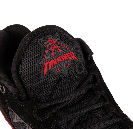 Lakai Carroll x Thrasher x Vibram Skate Shoes - Black/Red Suede