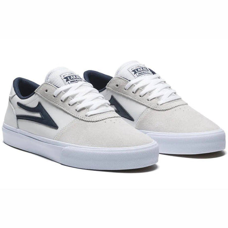Lakai Manchester Skate Shoes - White/Navy Suede
