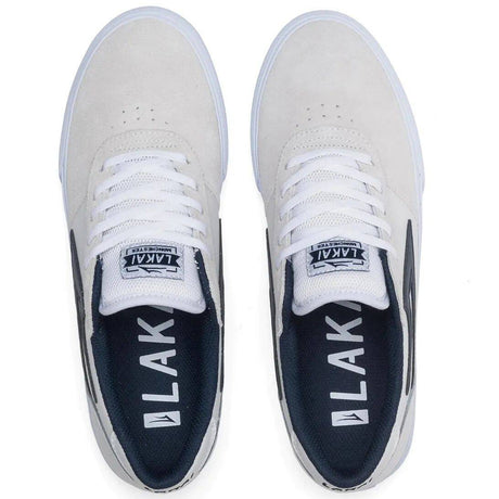 Lakai Manchester Skate Shoes - White/Navy Suede