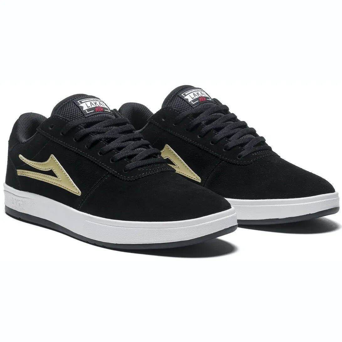 Lakai Manchester XLK Skate Shoes - Black/Gold Suede