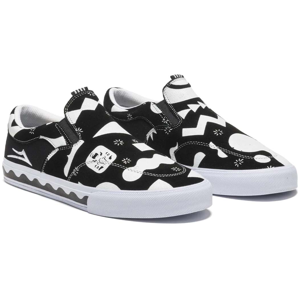 Lakai Esow Owen VLK Skate Shoes - Black/White Suede