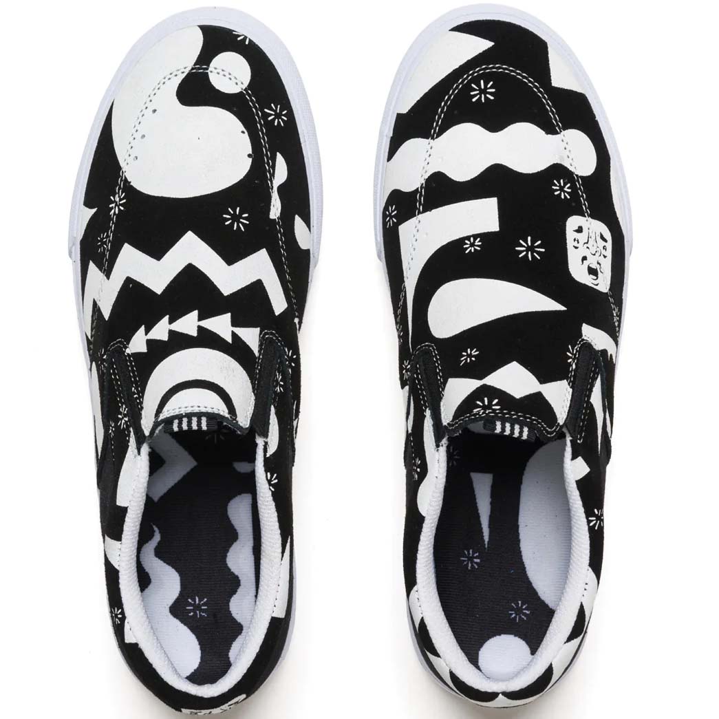 Lakai Esow Owen VLK Skate Shoes - Black/White Suede